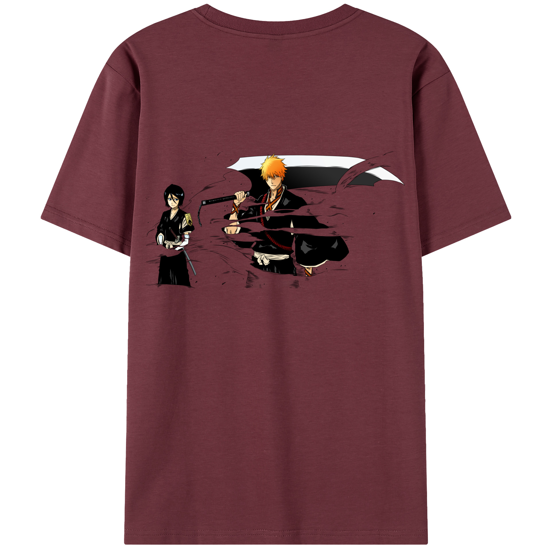 （画像用） ブリーチ 黒崎一護（くろさき いちご）BLEACH Kurosaki Ichigo 綿100％半袖Tシャツ（背面プリント）